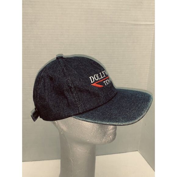 Vintage Dollywood Tennessee Strapback Cap Chambray Denim 90s J Hats USA - Picture 3 of 9